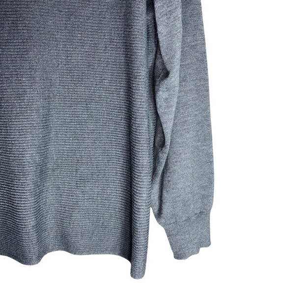 Ella Moss Sweater Pullover Ribbed V-Neck Charcoal Gray Extremely Soft - Size L - Picture 2 of 5